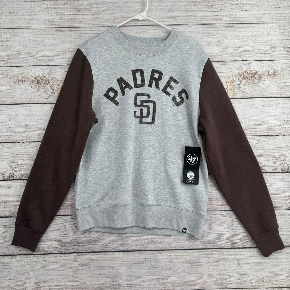 '47 Brand San Diego Padres Sweatshirt Mens Small Grey Brown MLB Crewneck